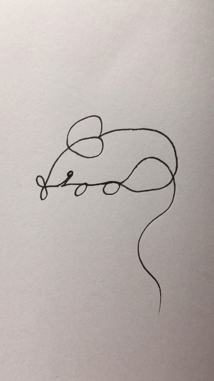 一笔画老鼠图片
