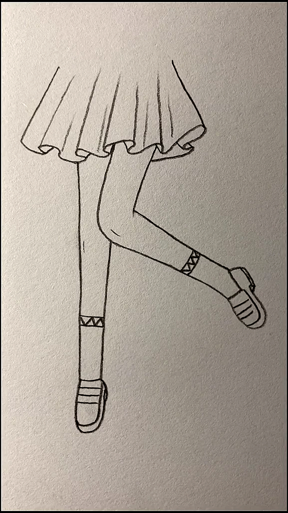 简笔画#动漫裙子双腿鞋子的画法-度小视