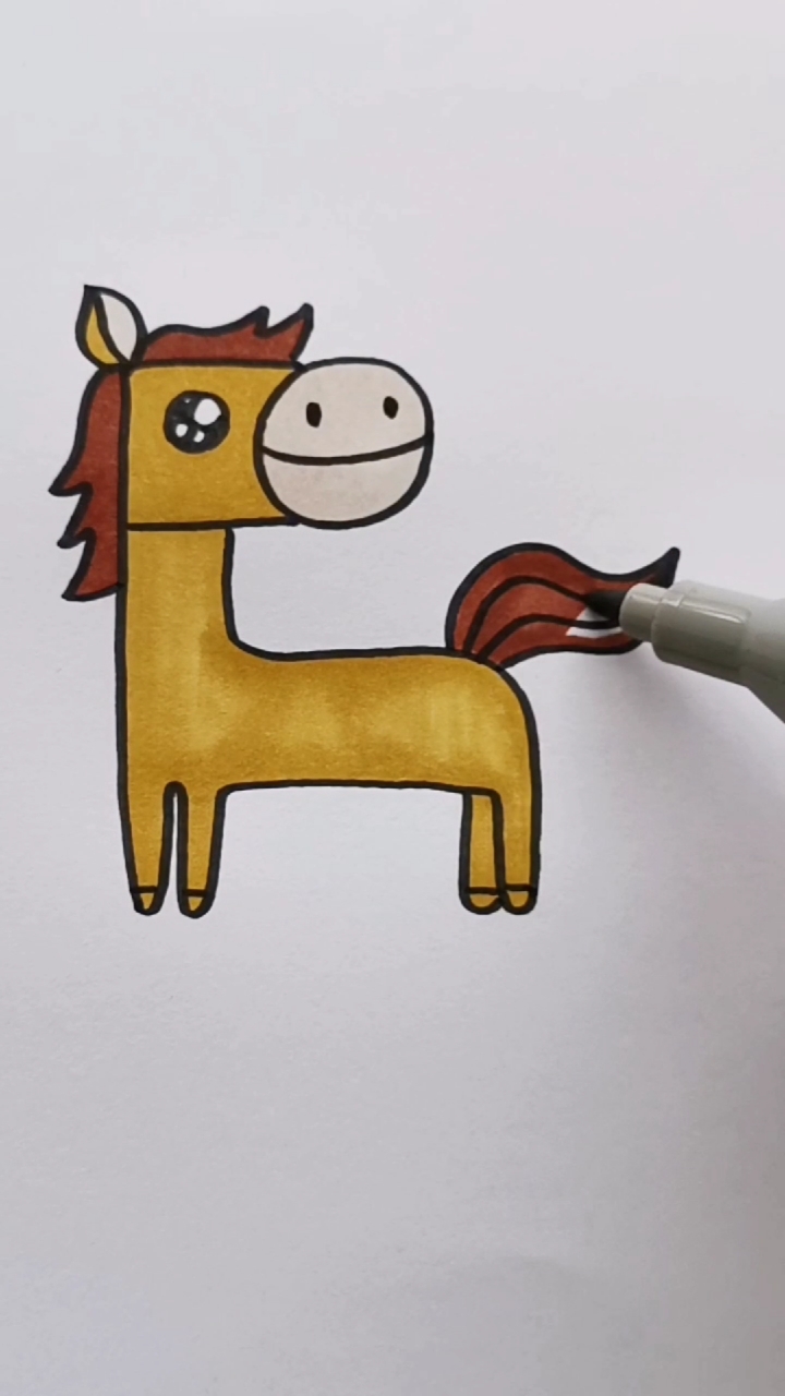 #简笔画#李点点简笔画~字母f画小马~学不会你打我