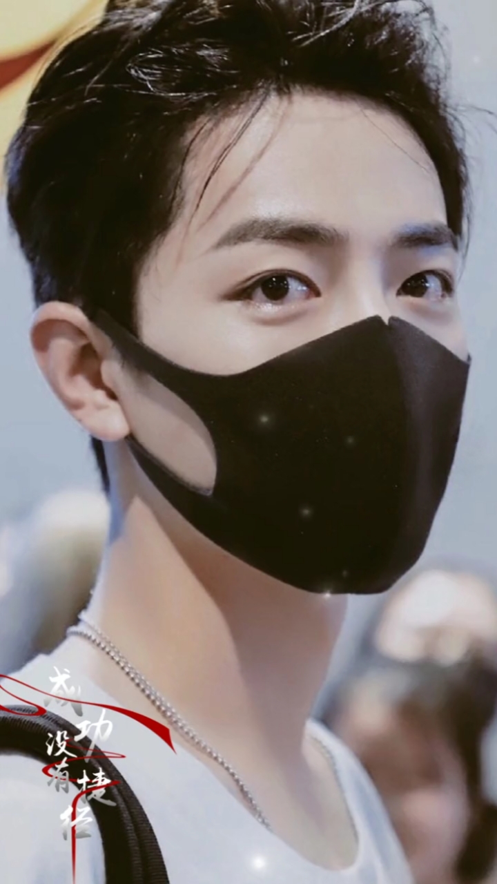 向全世界安利肖战#体恤衫 格子裤自己随便抓的大背头黑色口罩也挡不