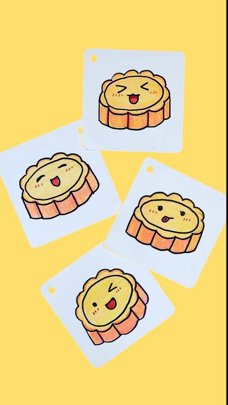 中秋中秋月饼简笔画简单又可爱