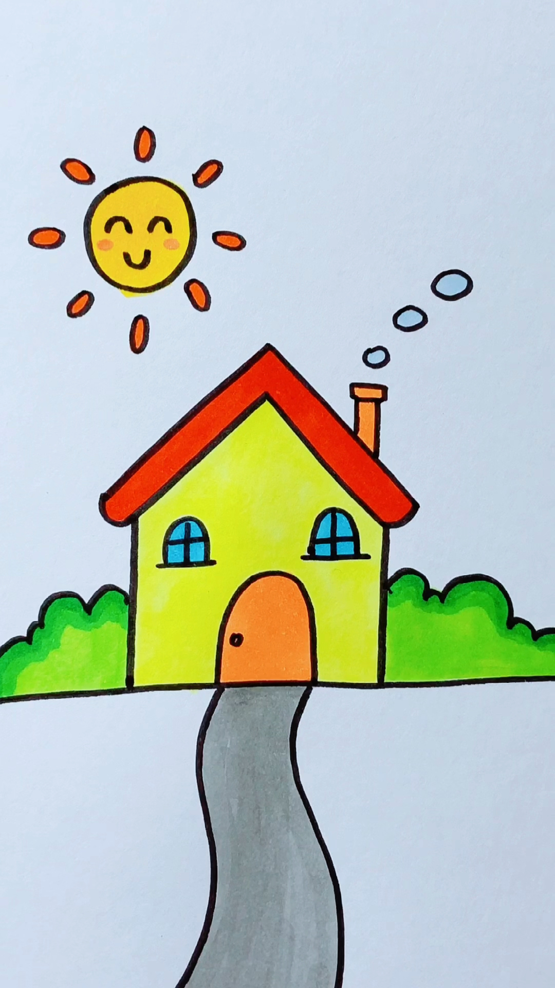 儿童画房子图片简单图片