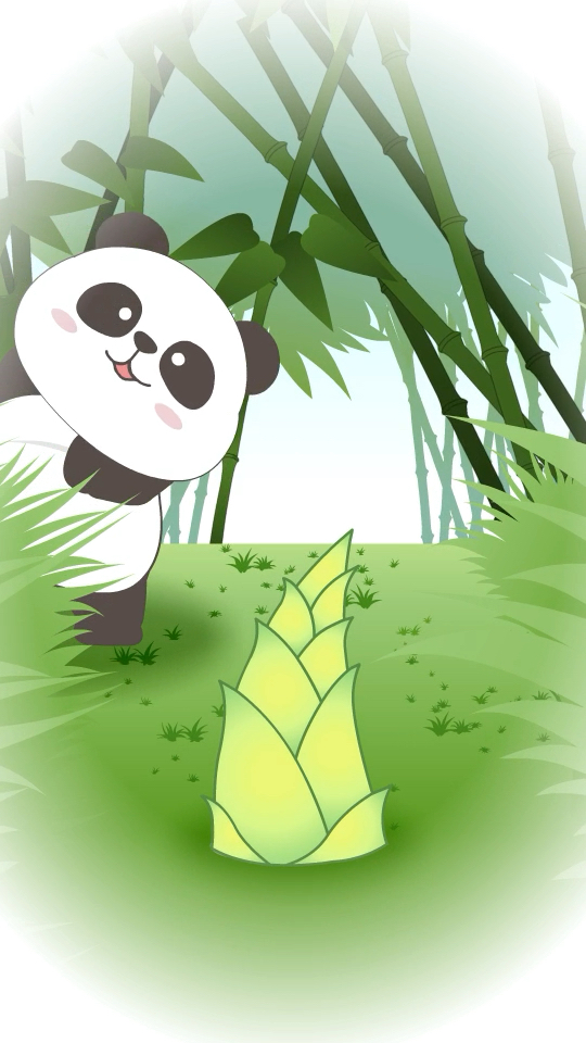 大熊猫熊猫滚滚挖竹笋国宝大熊猫动画短片