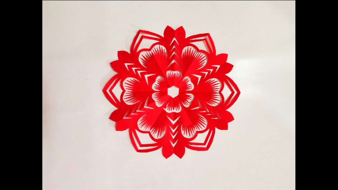 剪纸五角剪纸教程迎接春暖花开国粹剪纸非遗文化真是百剪百变百好看