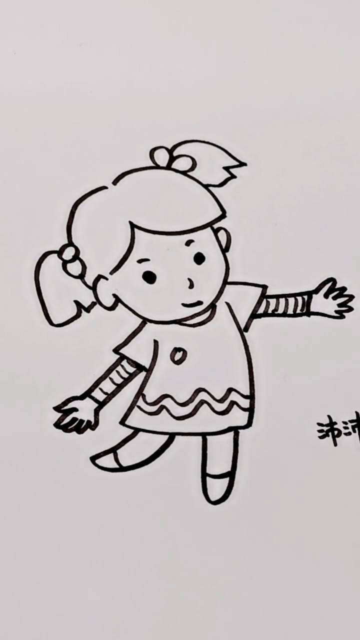 简笔画#可爱的小女孩