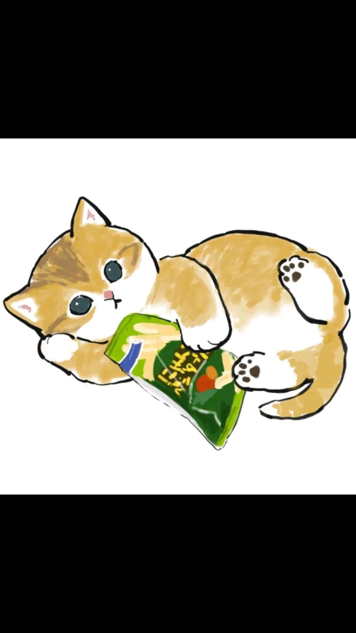 吃零食的小猫咪