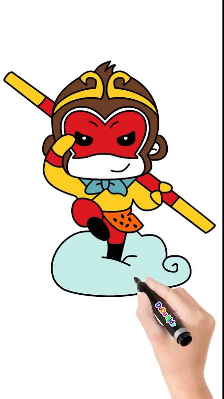 孙悟空#怎样画孙悟空简笔画西游记绘画宝宝学画画少儿美术教程卡突