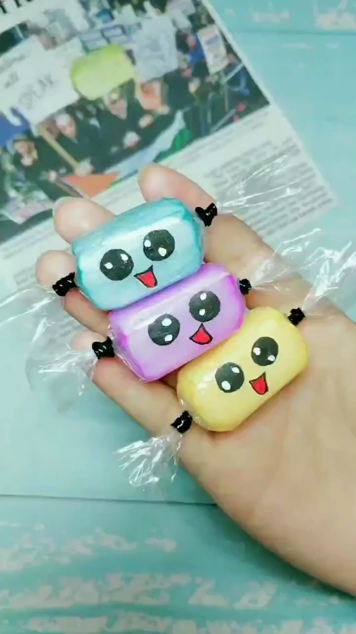 手工制作#自制的解压神器,解压小糖果,一起和我解压捏捏乐