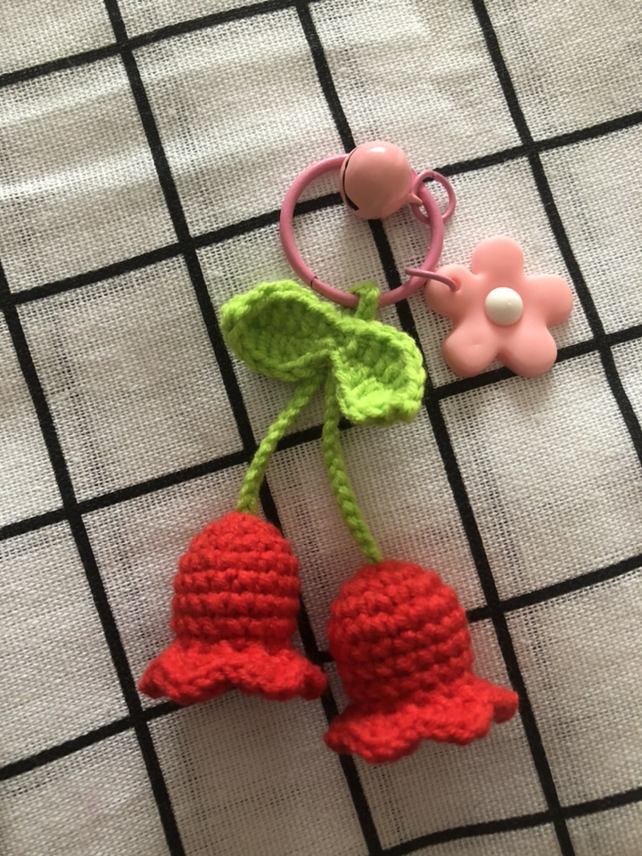 手工编织#风铃花小挂件