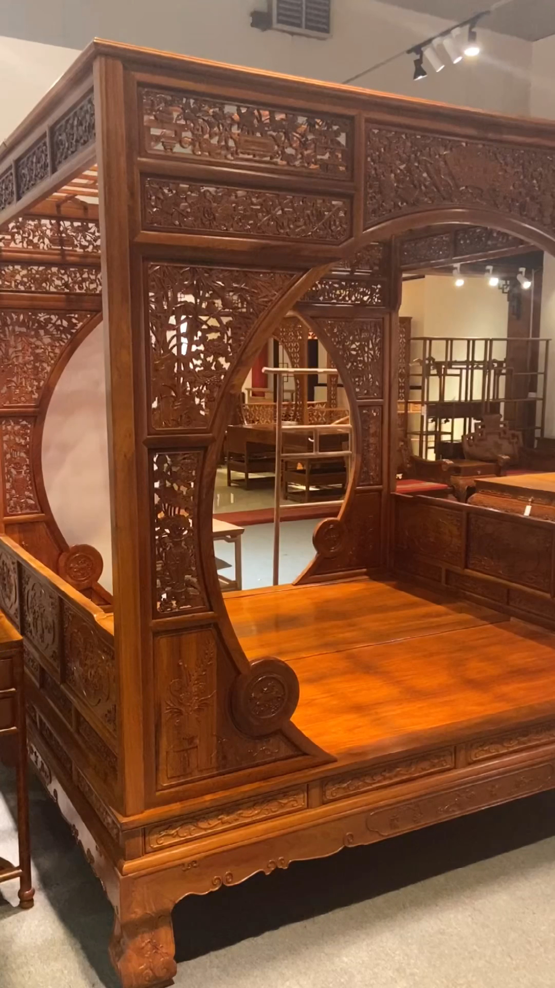 古典红木家具#缅甸花梨架子床