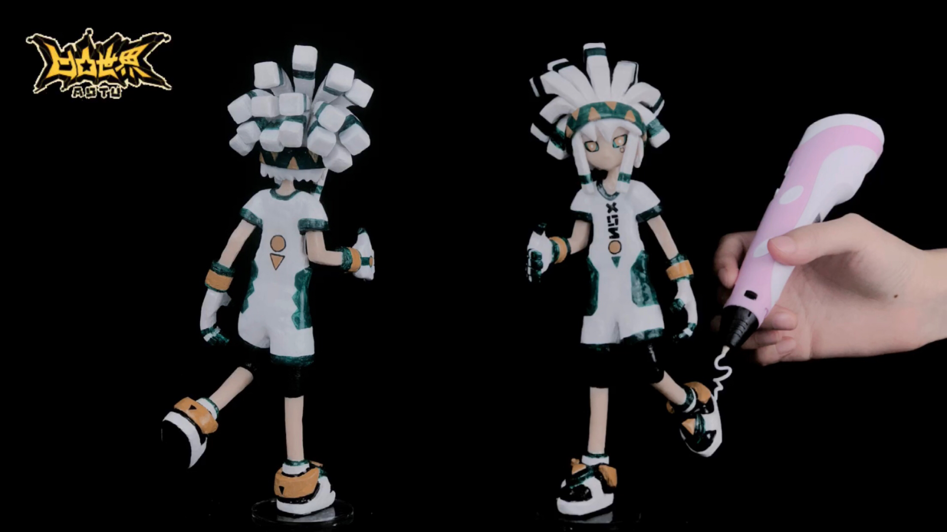 手工制作用3d打印笔画帕洛斯手办制作过程简单成品惊艳