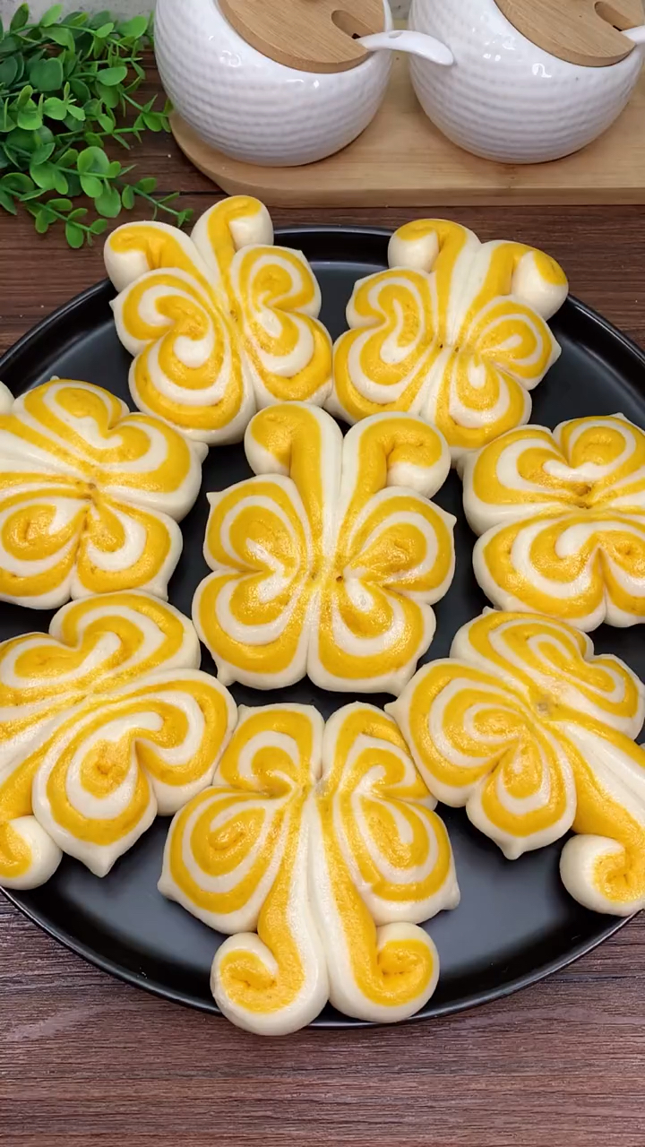 自制美食#蝴蝶小馒头～颜值口感双在线