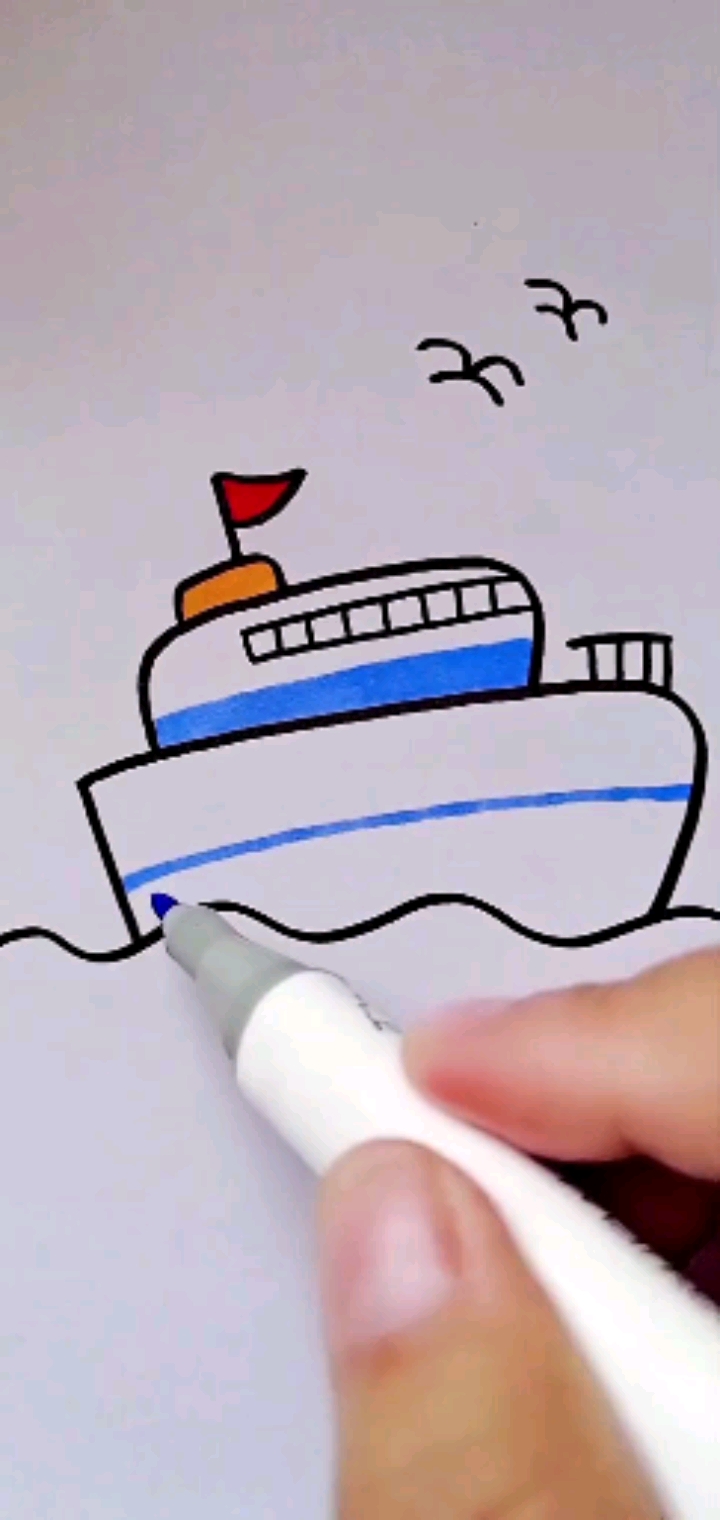 简单画小船怎么画图片