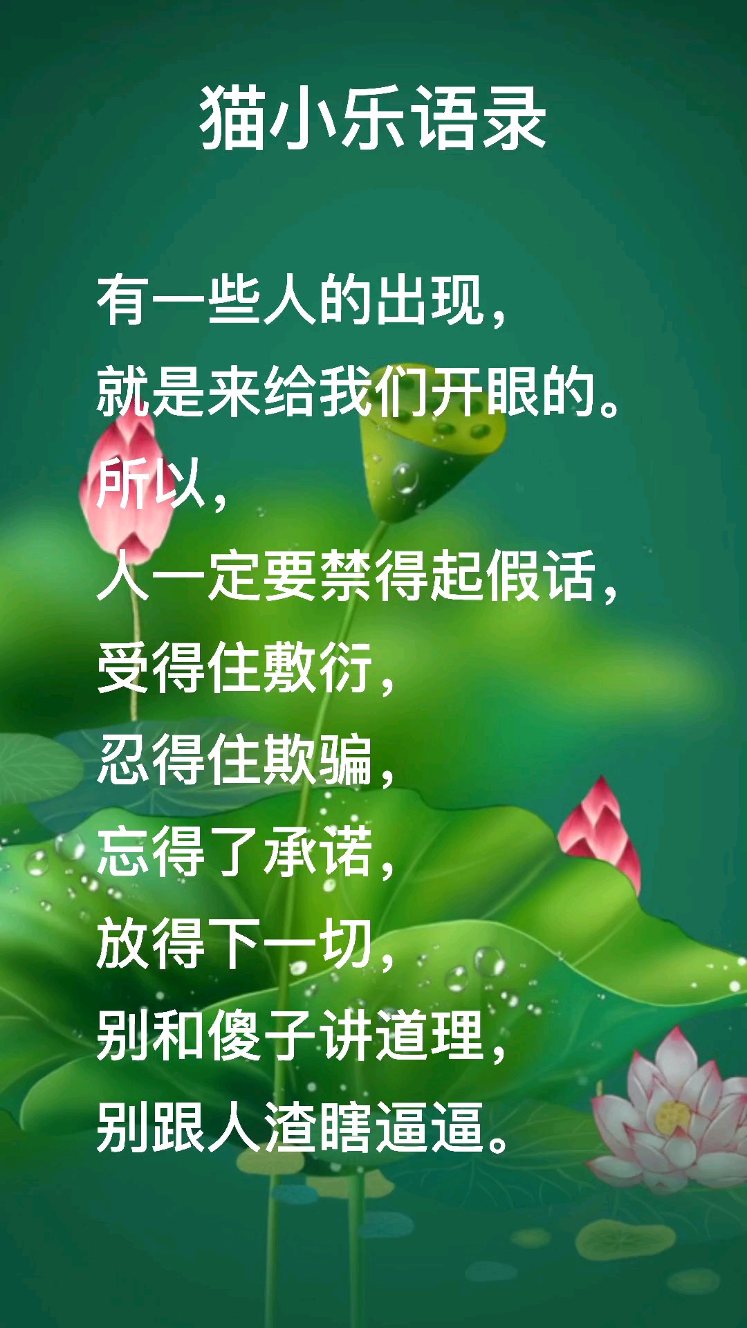 扎心情感语录#人一定要禁得起假话,受得住敷衍,忍得住欺骗.