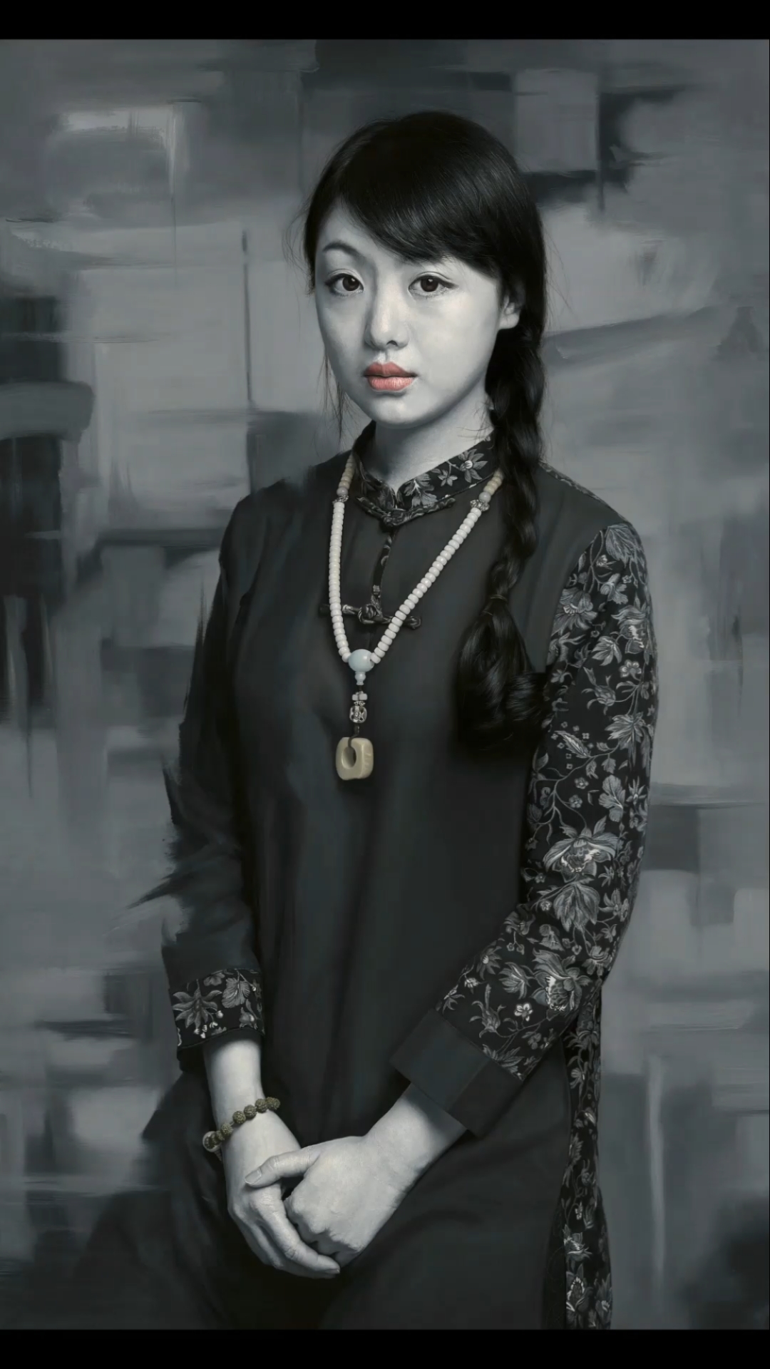 油画#刘斌老师单色油画作品《思慕》-度小视