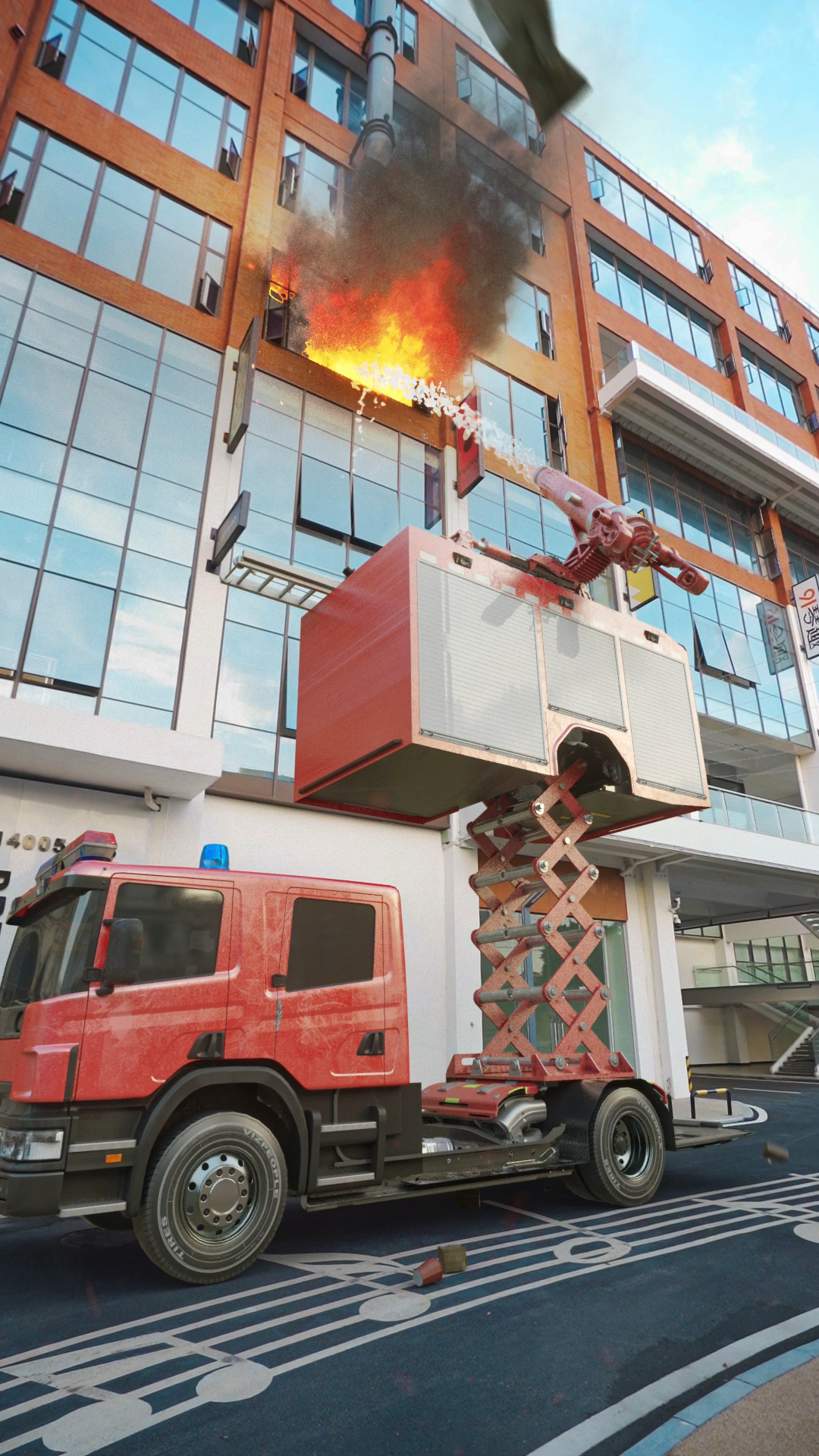 可升降的消防车,这个设计怎么样?