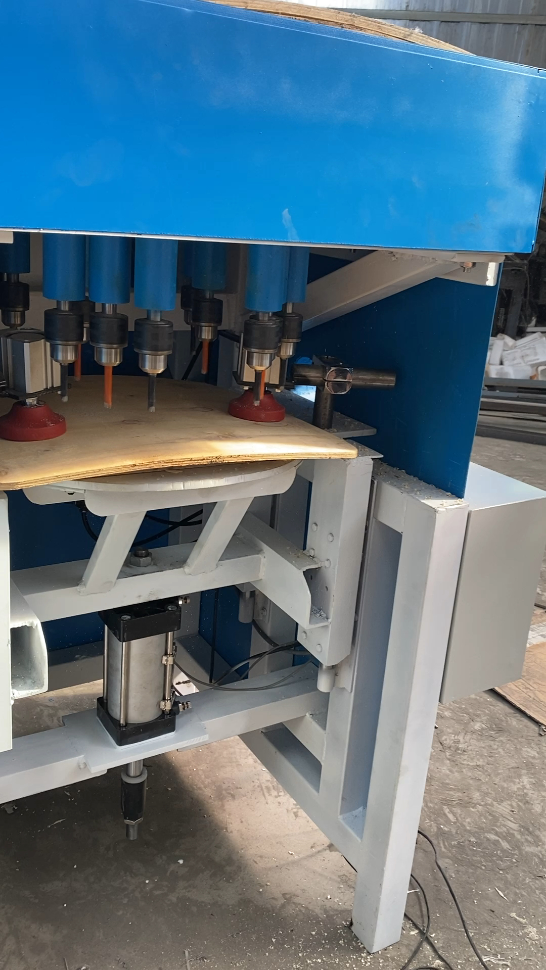 木工机械设备#木工坐板打孔机一次打10个孔一次成型打孔光滑圆润