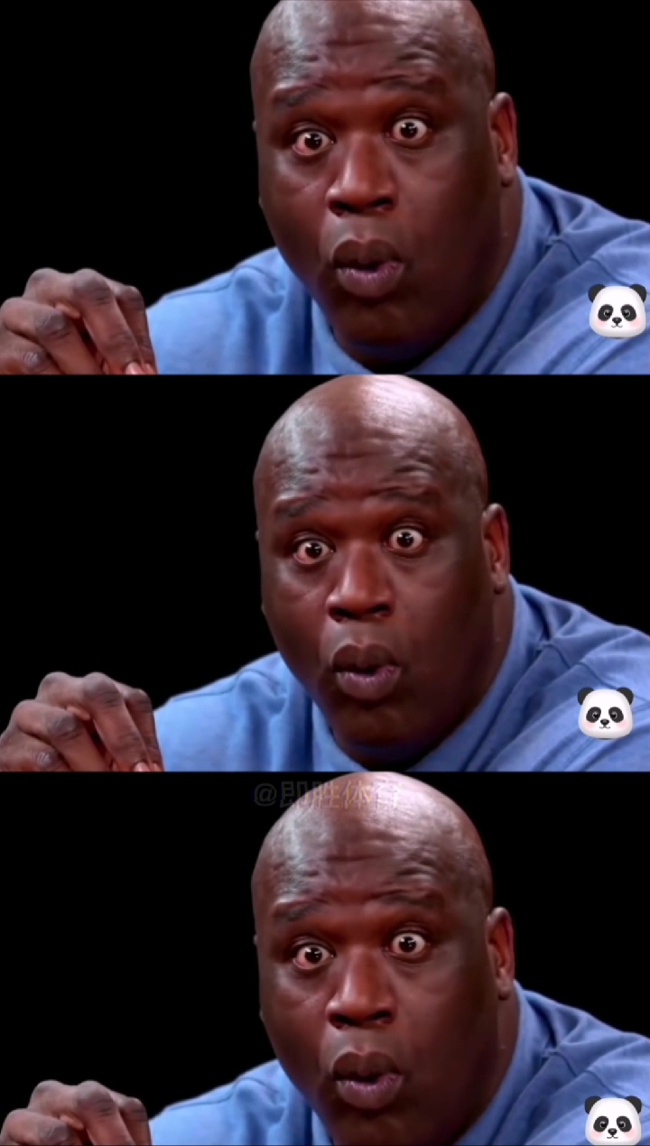 奥尼尔#奥尼尔挑战吃辣鸡腿,表情真的太可爱了!-度小视