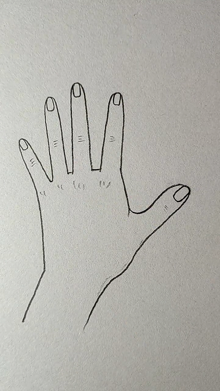 简笔画#用五个9画伸展的手背-度小视