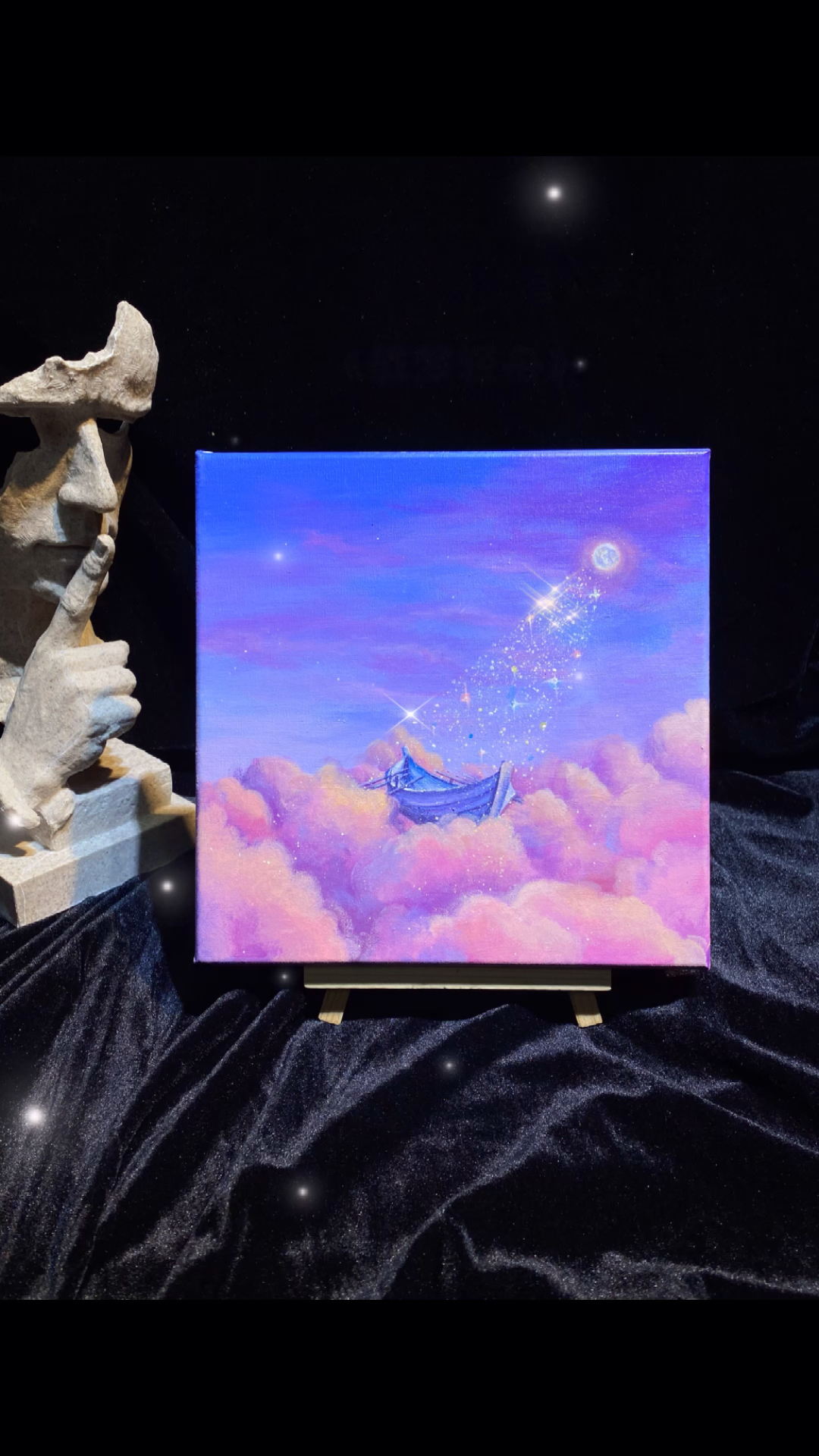 丙烯画#一幅平平无奇的治愈系丙烯画教程字幕有写调色奥!