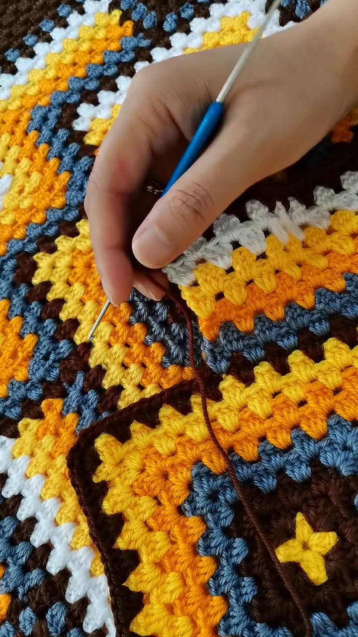 手工钩织#转发手工钩坐垫教程8