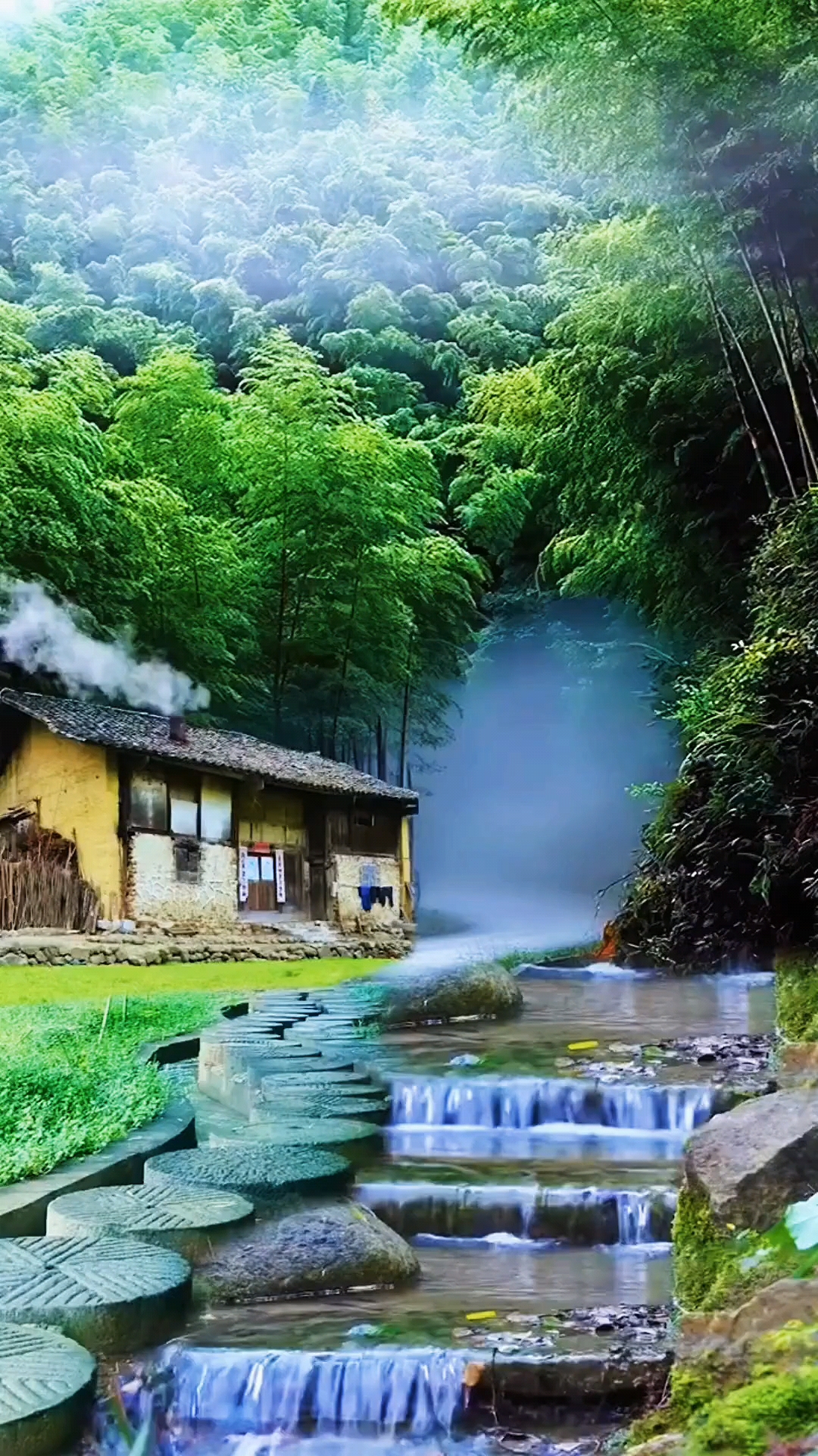 深山老屋为家,远离都市繁华.闲时三五好友,小酒清茶