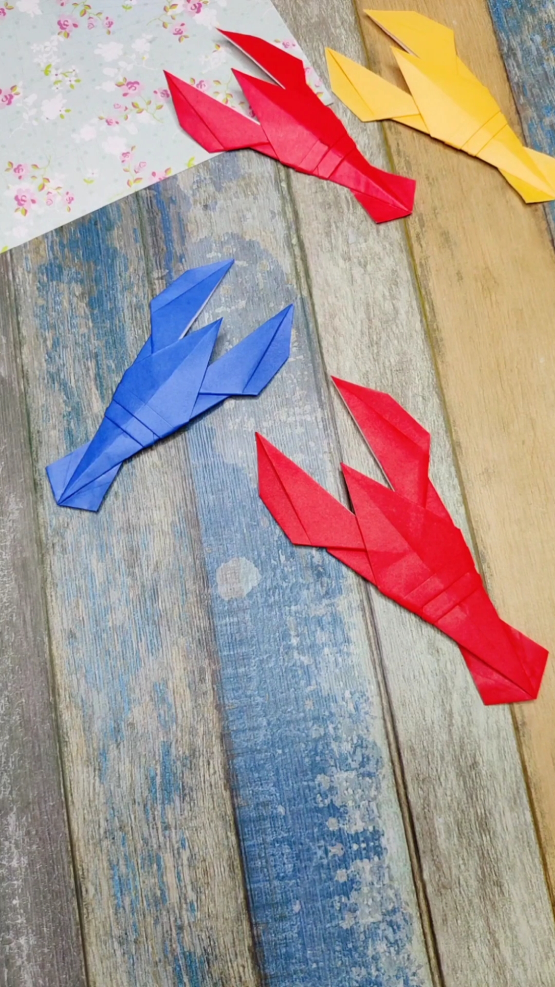 手工折纸大龙虾一只喜欢吃的朋友来