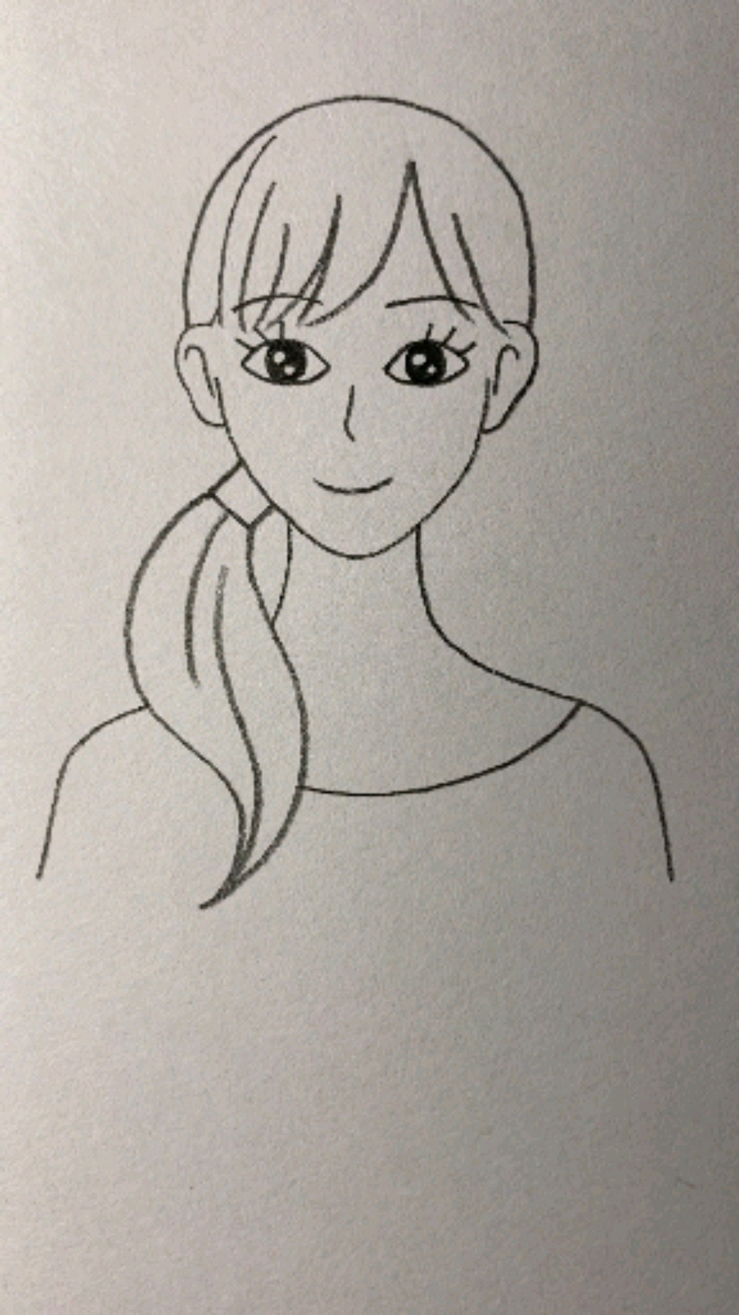 画美丽马尾辫女孩