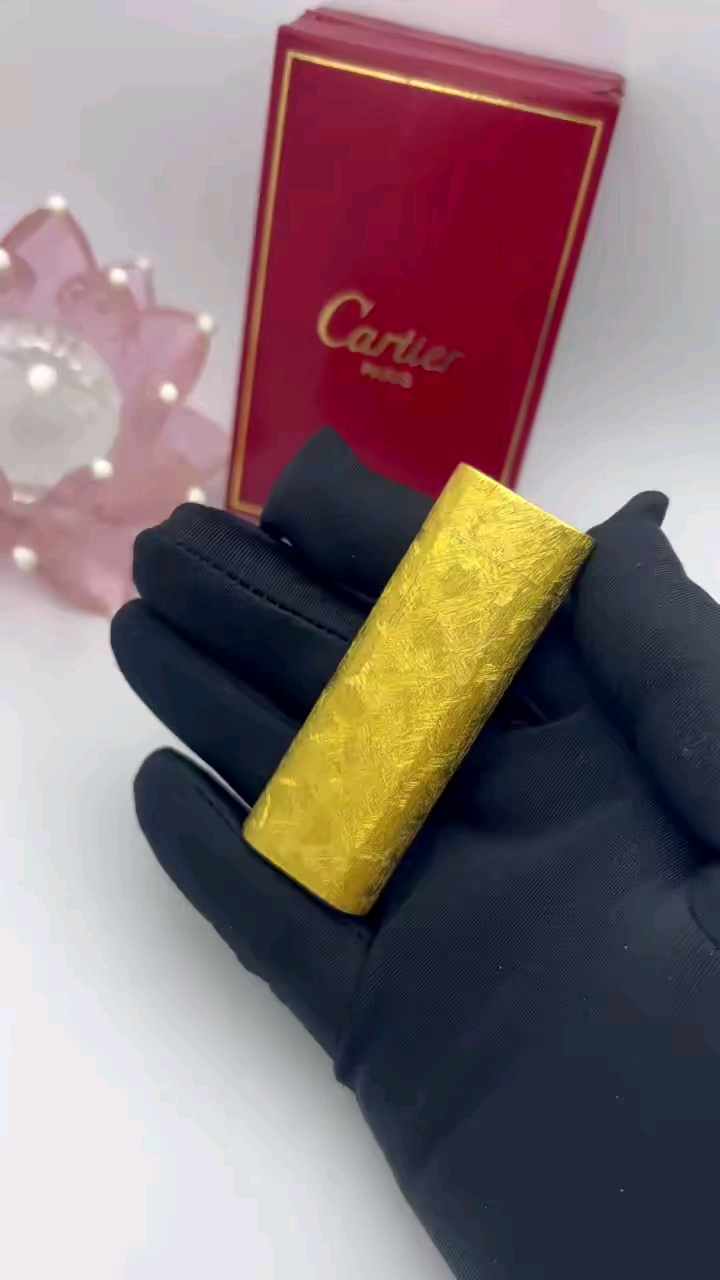 经典款卡地亚刀锉纹包金打火机