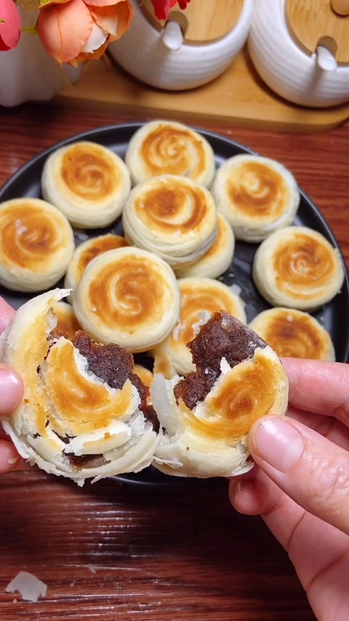 平底锅做的红豆酥饼!