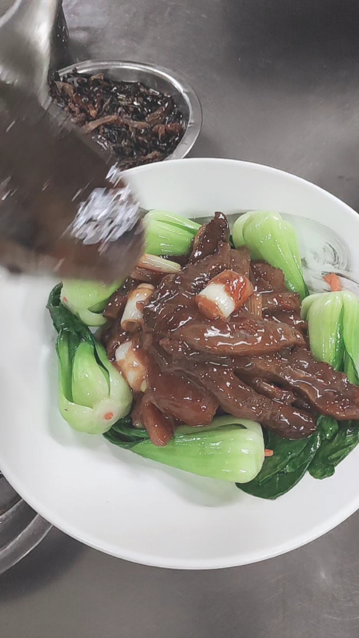 碧绿大葱烧黄玉参