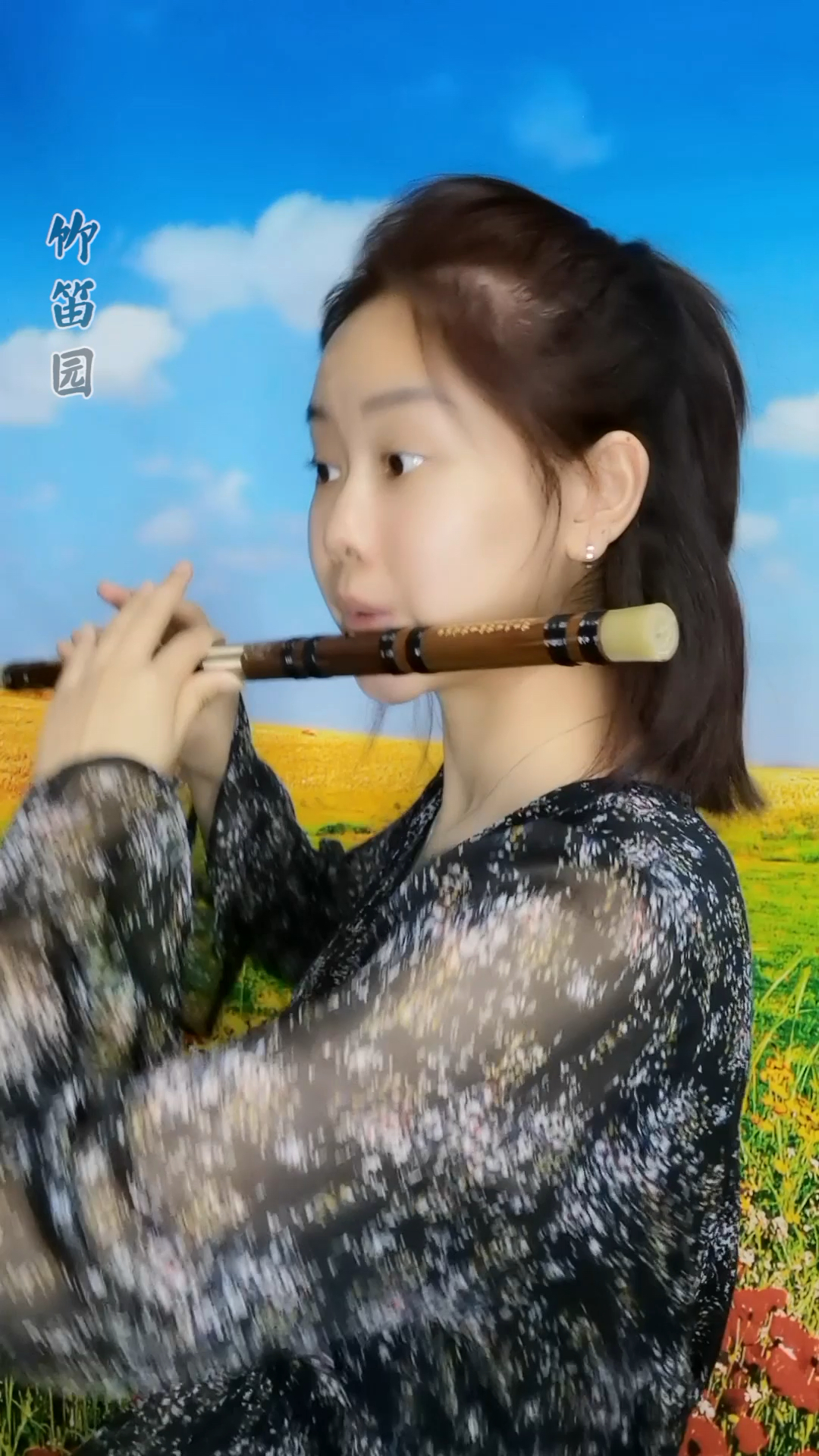 竹笛园笛子箫在北京的金山上g2演奏