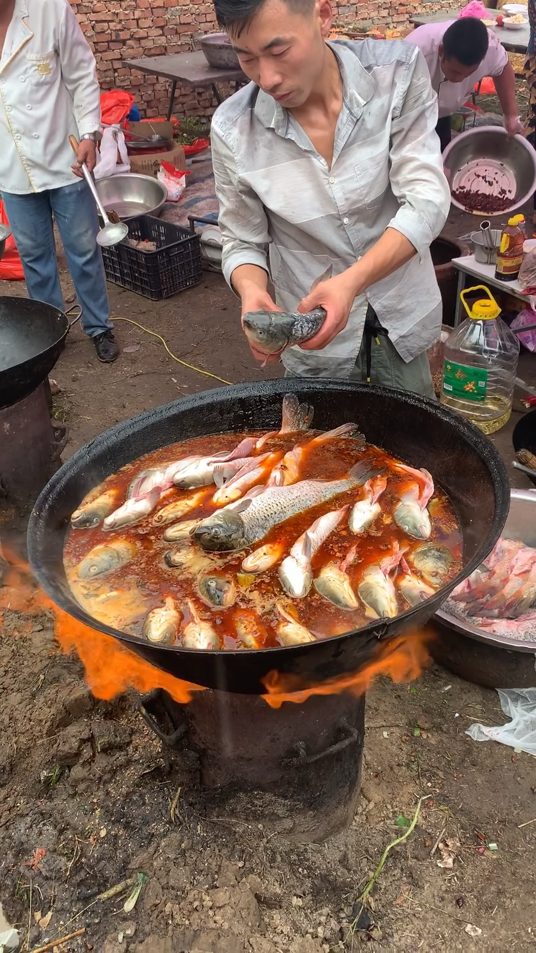 农村大席,红烧鲤鱼