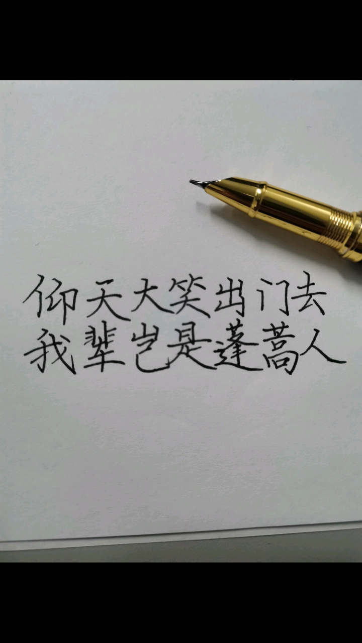 手写文字#仰天大笑出门去,我辈岂是蓬蒿人.