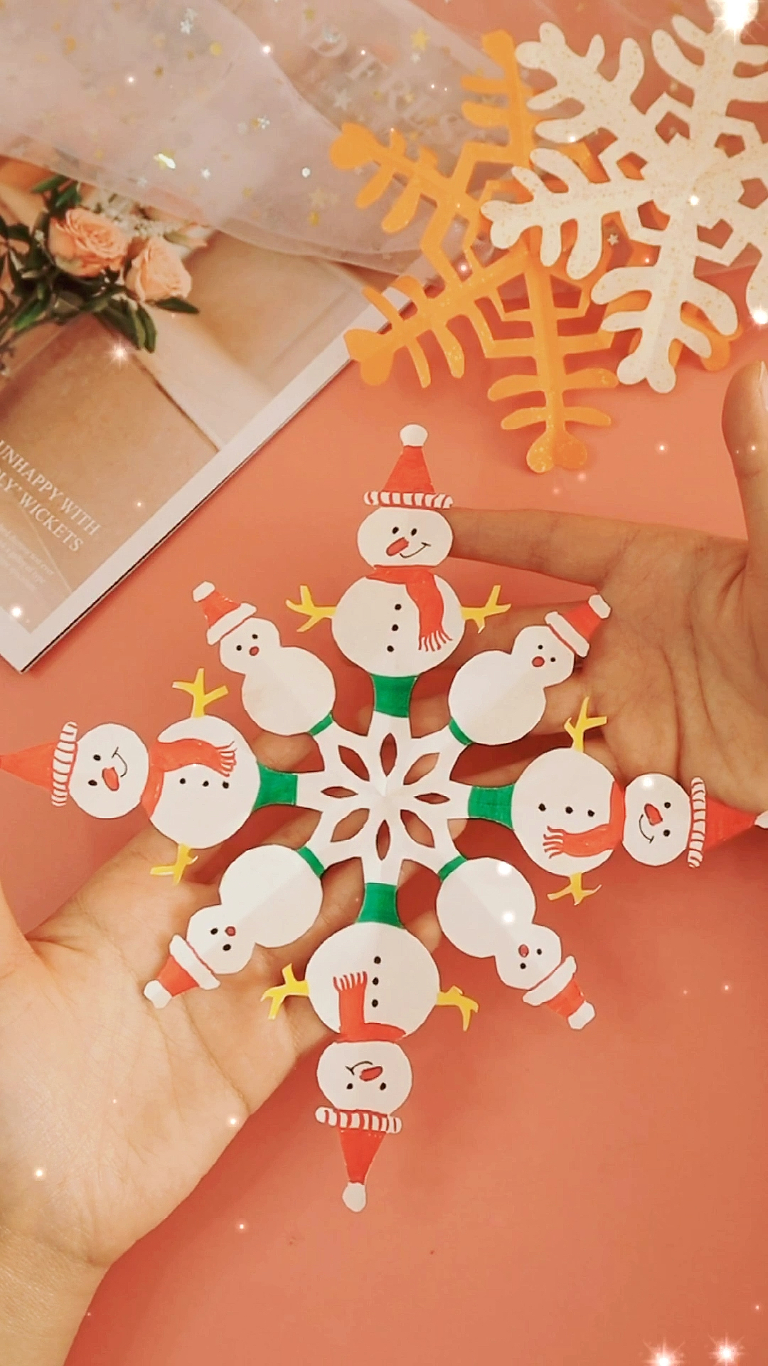 手工制作#圣诞节雪人剪纸,喜欢的赶紧收藏吧-度小视