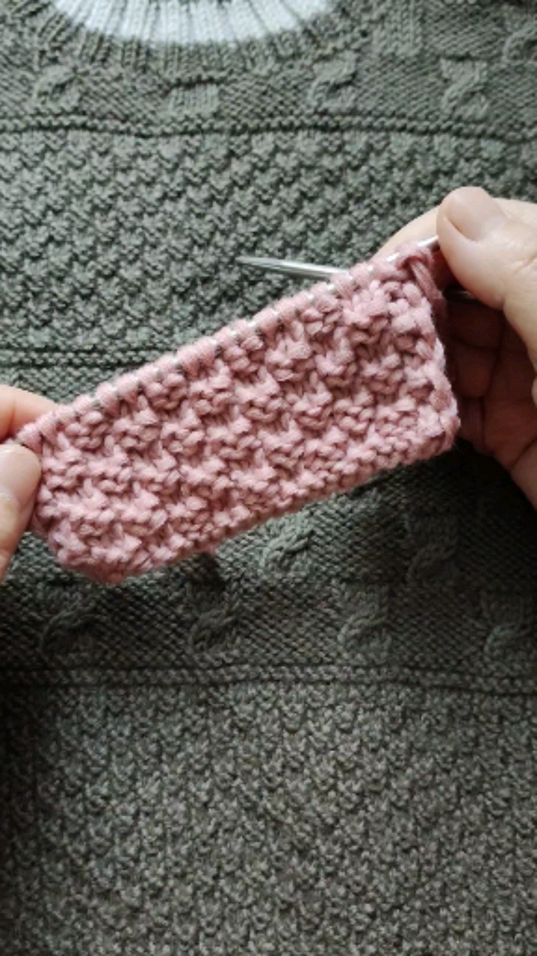 纯手工编织毛衣双桂花编织教程4针4行一个花形经典花样可以编织各种