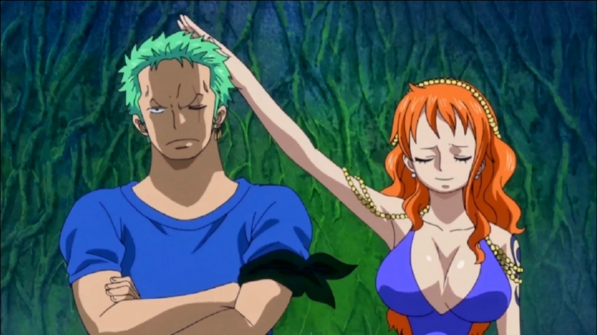 海贼王#娜美摸索隆的头也太宠了吧