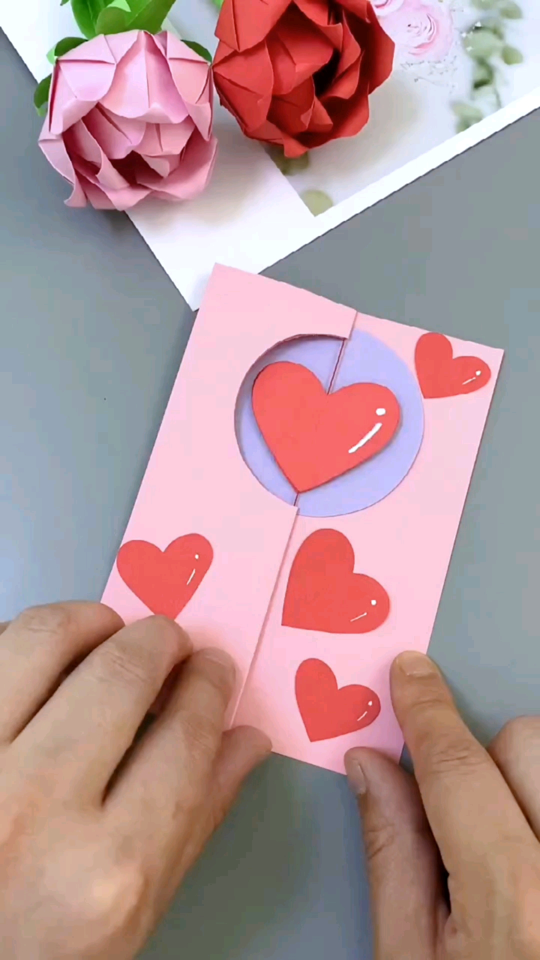 手工制作#母亲节要到了,一起来做漂亮的爱心贺卡送给妈妈