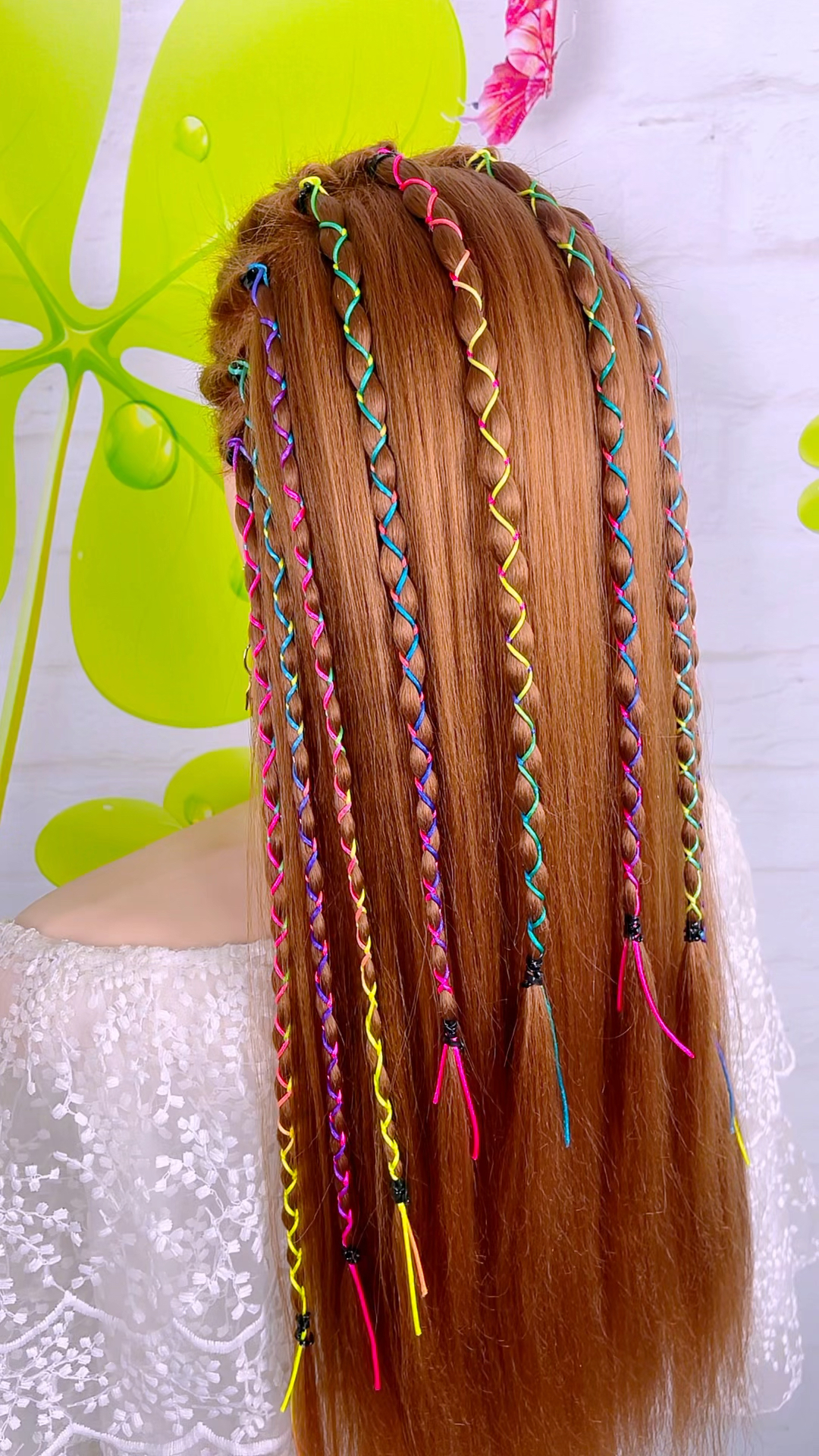 炫酷彩绳编发