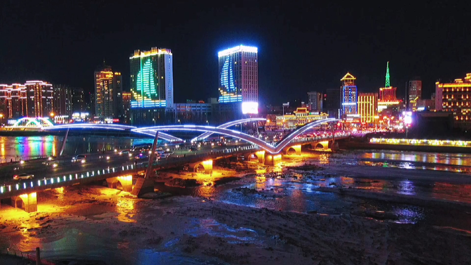 "延吉夜景还可以吧!"#航拍#城市夜景#风景