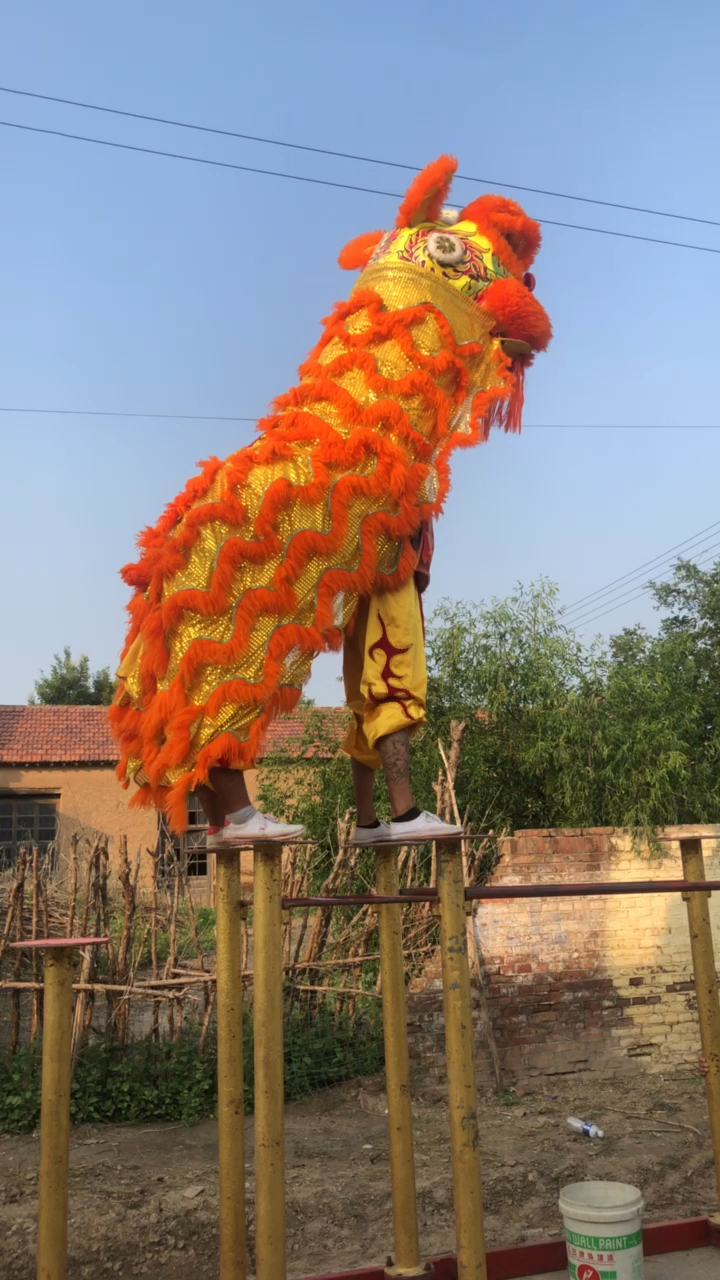 记录我的农村生活舞狮练习动作技巧