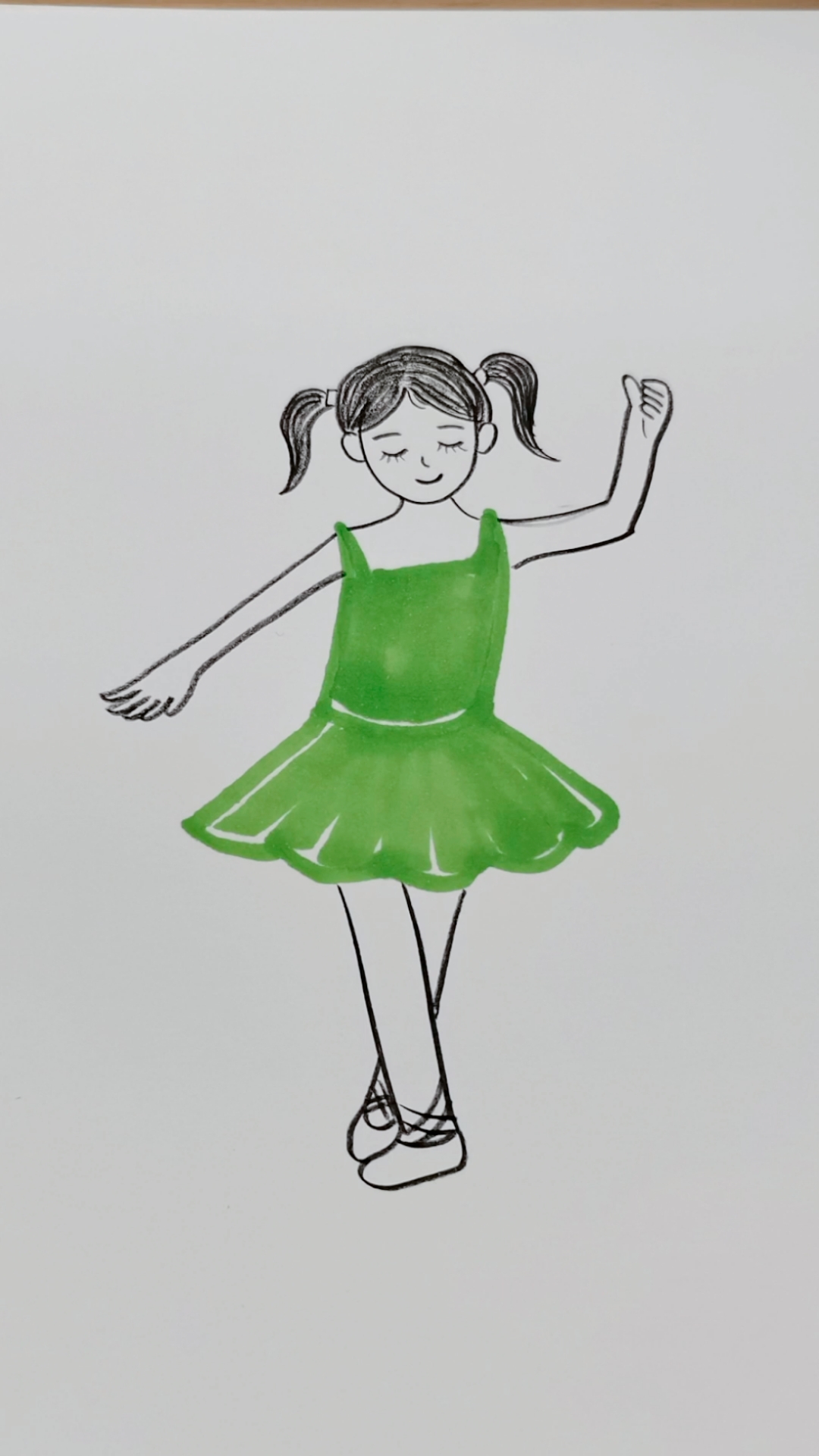 画画原来如此简单#跳舞的小女孩-度小视