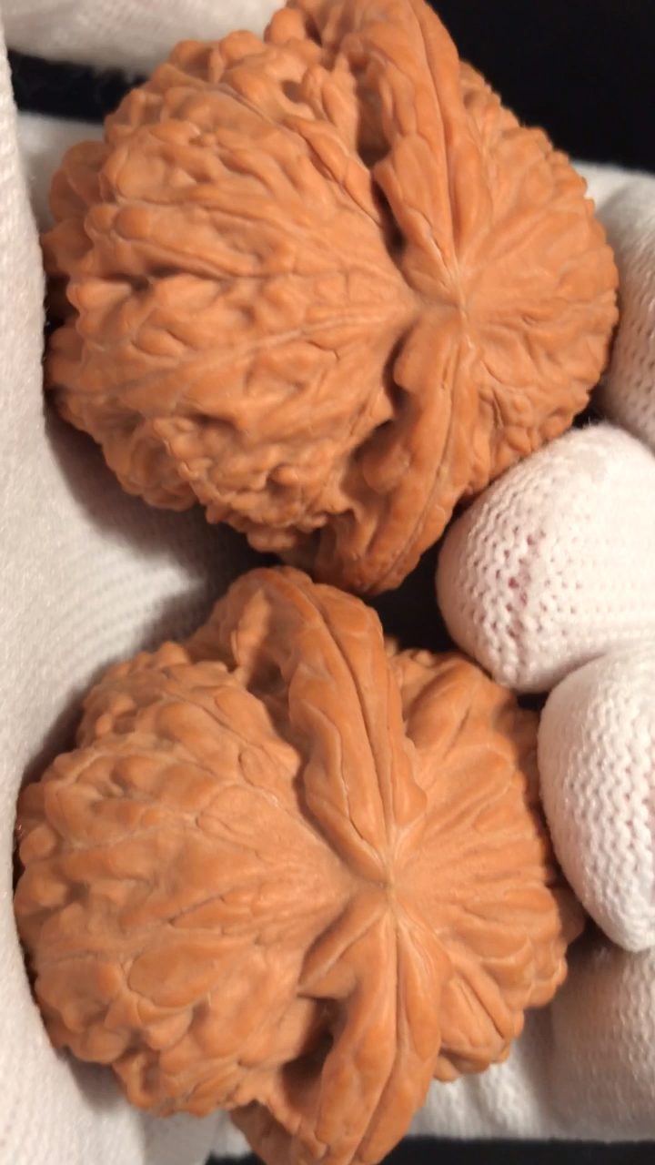 文玩核桃#巨漂亮的闷尖白狮子头