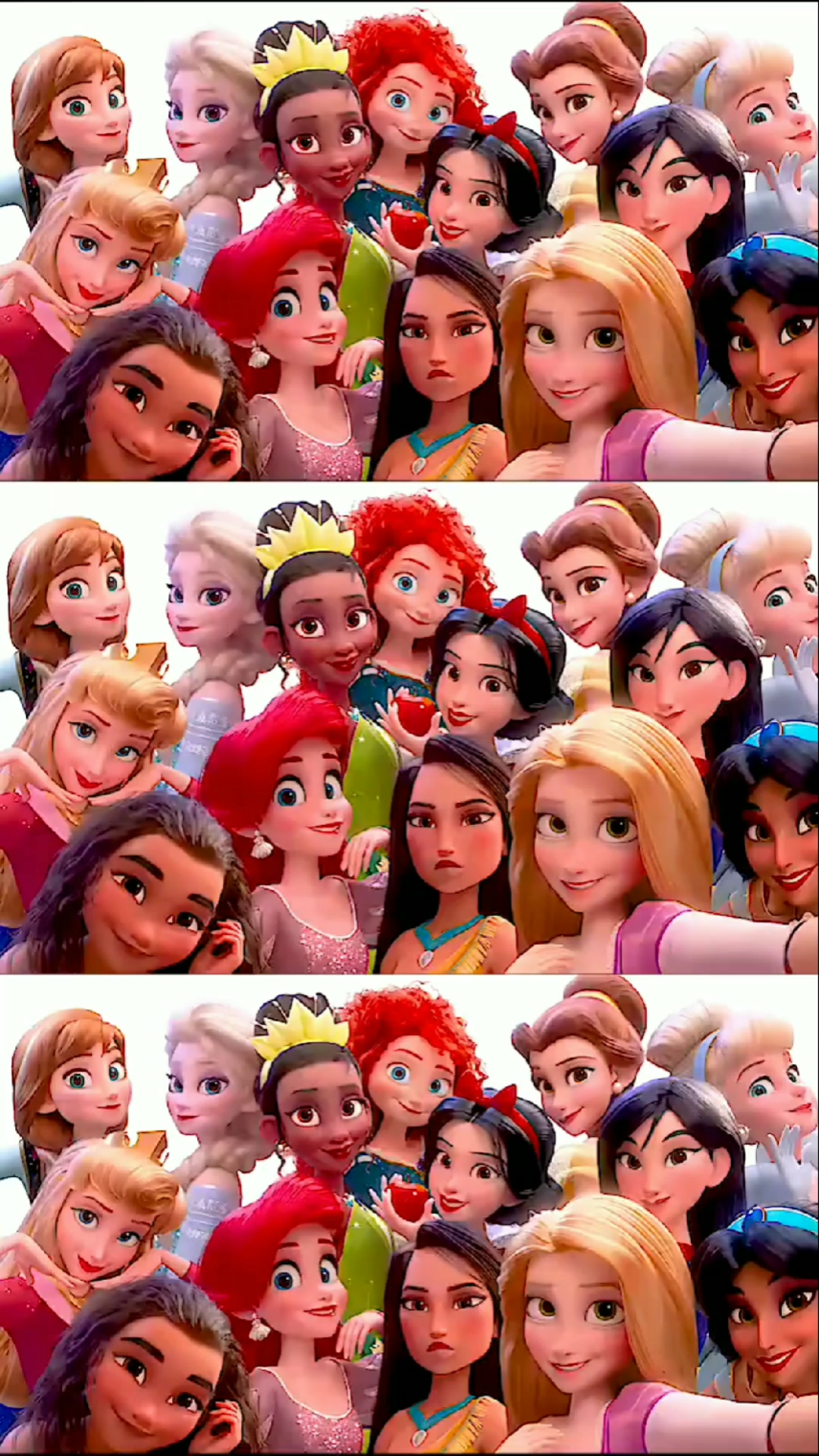 迪士尼#迪士尼公主们的的自拍,终于凑齐了