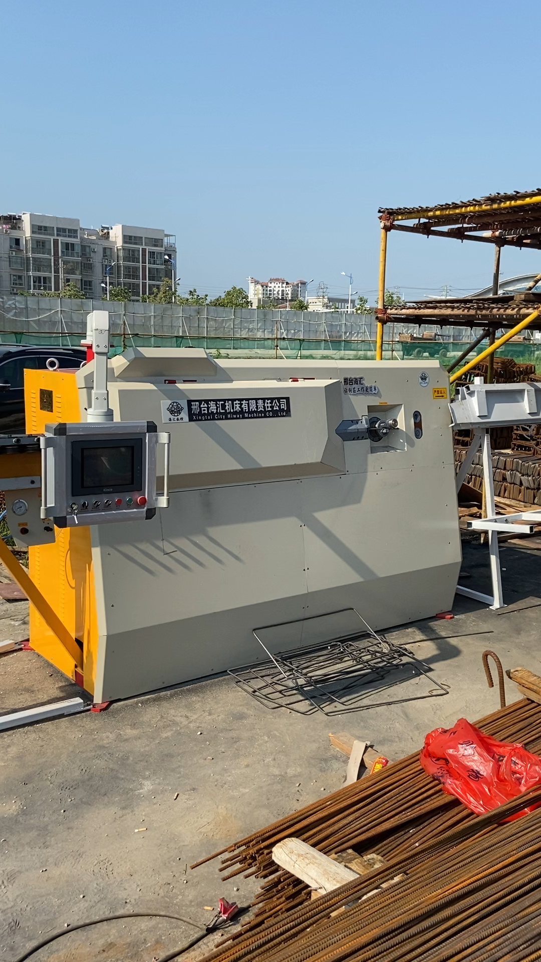 全自动钢筋弯箍机#工地调试