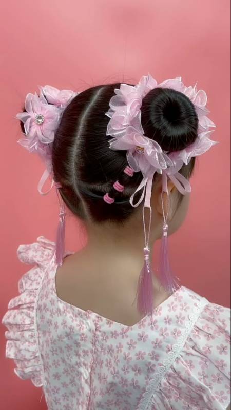 儿童编发#双丸子头发型超可爱