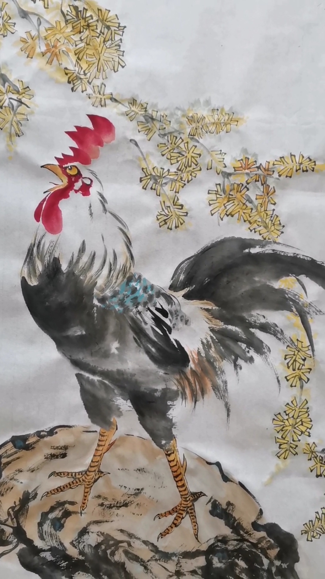 中国画#王兴民国画公鸡《吉祥如意》