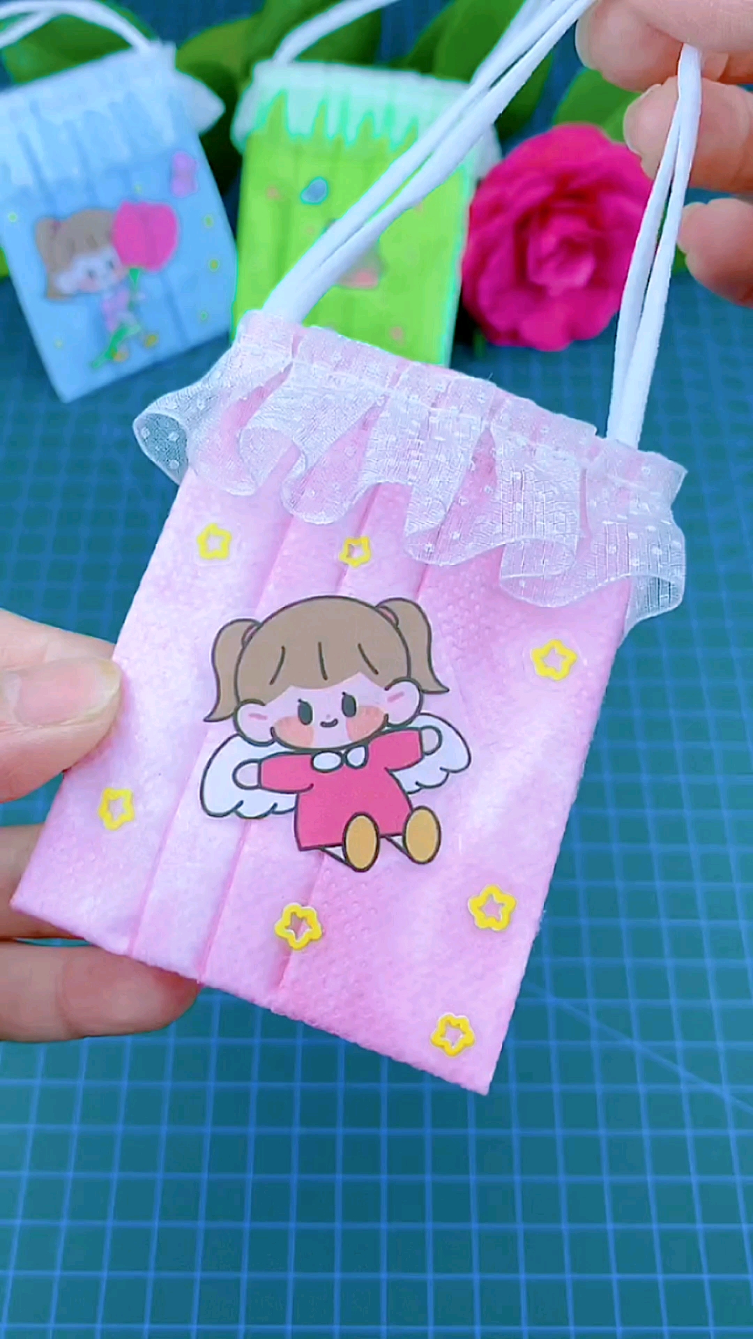 手工制作#过期口罩二次利用来做个漂亮的收纳袋