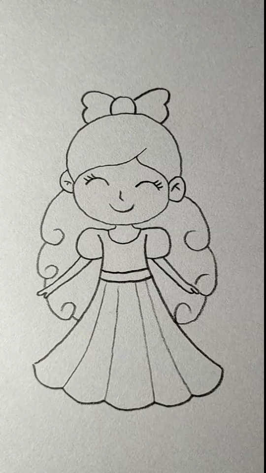 简笔画#笑起来很好看的小女孩画法