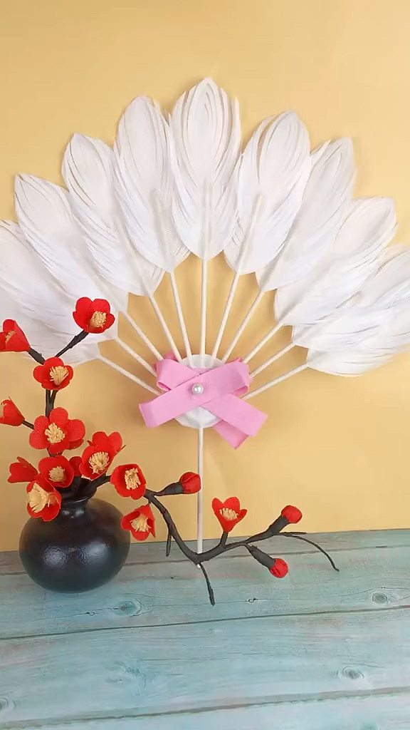 手工制作#没有羽毛也可以造出羽毛扇子,安排